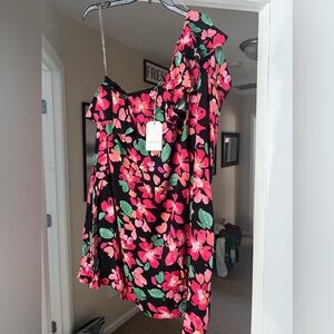 Floral one shoulder dress